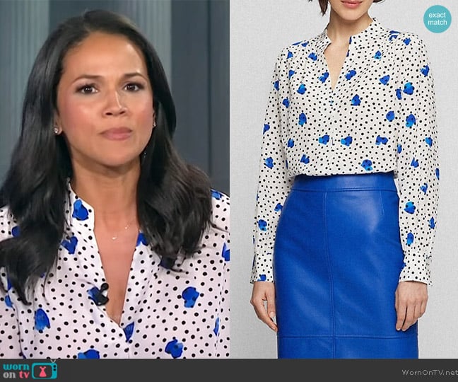 BOSS Tailored Blouse worn by Laura Jarrett on NBC News Daily