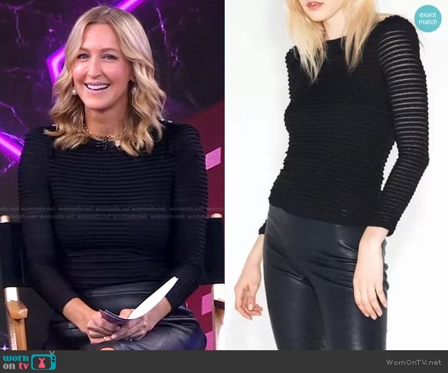 Ba&Sh Nils Ruched Top worn by Lara Spencer on Good Morning America