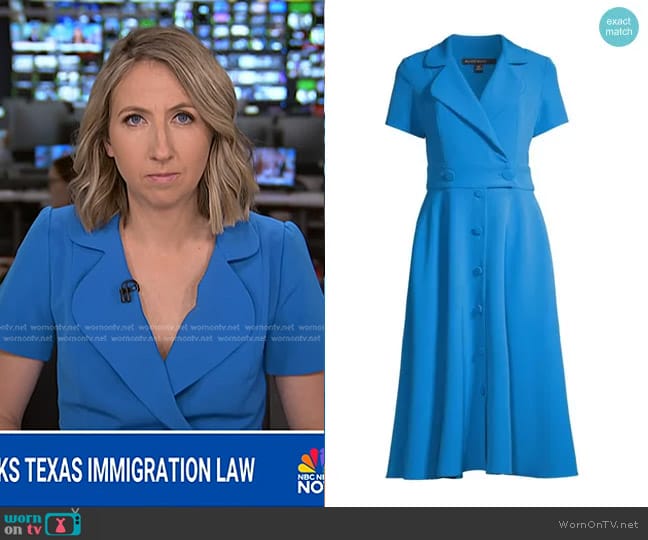 Black Halo Ingrid Dress in Blue worn by Julia Ainsley on NBC News Daily