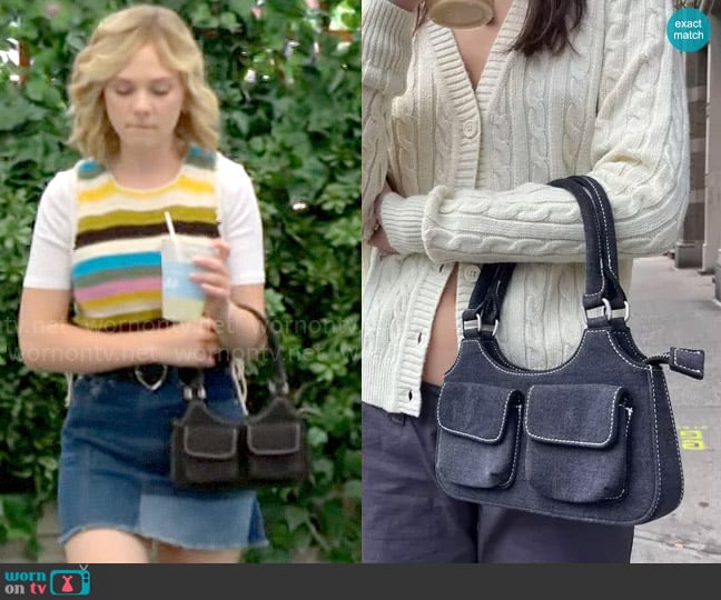 Brandy Melville Black Cotton Purse worn by Lucy Romalotti (Lily Brooks O’ Briant) on The Young and the Restless