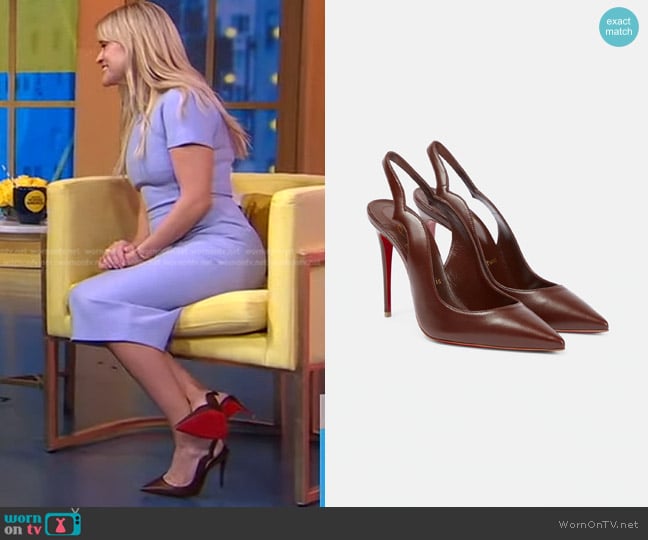 Christian Louboutin Nudes Hot Chick leather pumps worn by Reese Witherspoon on Good Morning America