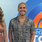 Carlos PenaVega’s grey snake print shirt on Today