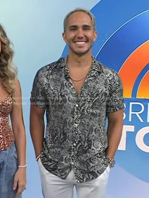 Carlos PenaVega's grey snake print shirt on Today