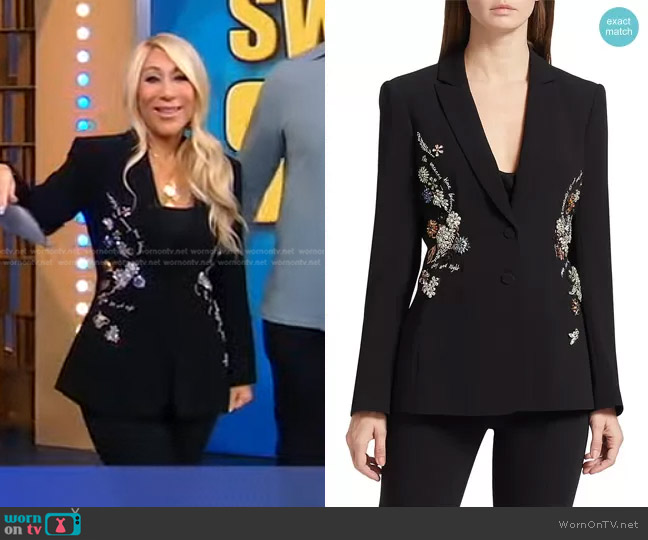 Cinq a Sept Cheyenne Ivy Garden Bejeweled Blazer worn by Lori Greiner on Good Morning America