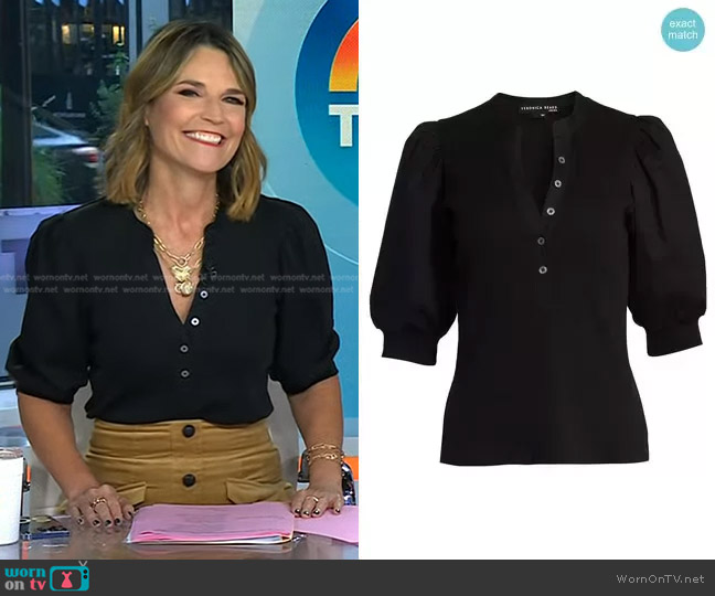 WornOnTV: Savannah’s black top and beige corduroy skirt on Today ...