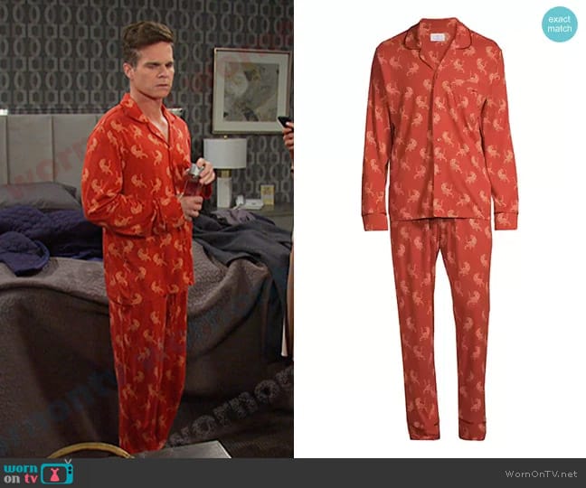 Cosabella Bella Tiger Cotton-Blend Pajamas worn by Leo Stark (Greg Rikaart) on Days of our Lives