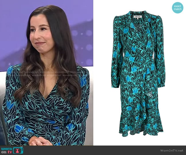 Diane von Furstenberg Carla Two Floral-Print Wrap Dress worn by Morgan Bellock on Today