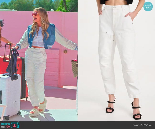 Alexander Wang Double Front Carpenter Pants in Vintage White worn by Whitney Rose on The Real Housewives of Salt Lake City