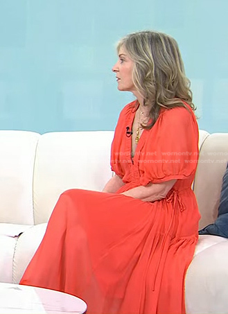 Dr. Debra Wattenberg's red midi dress on Today