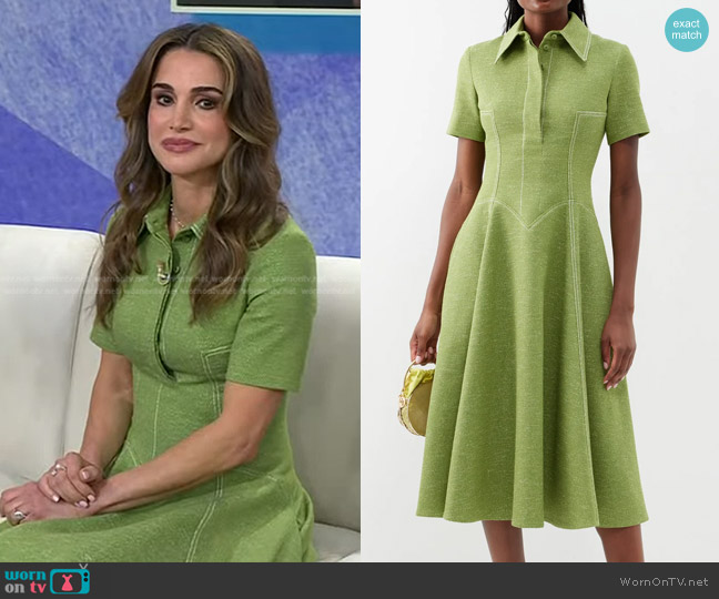 Emilia Wickstead Jody Denim Shirt Dress worn by Queen Rania of Jordan on Today