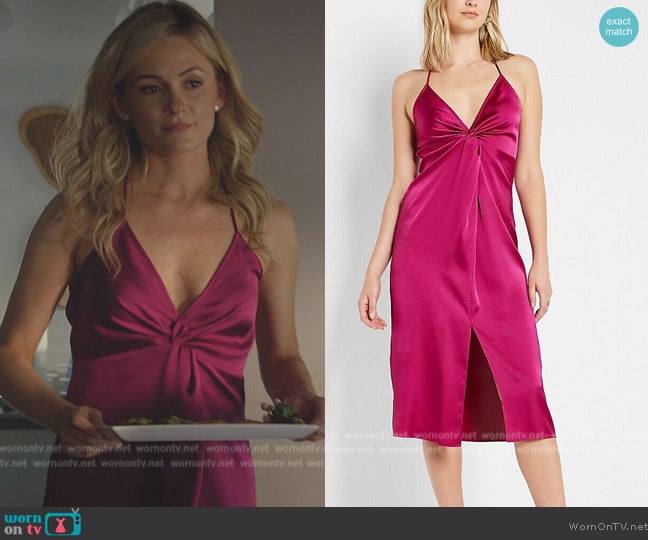 Express Satin Twist Front Slip Dress worn by Amy Quinn (Lindsey Gort) on All Rise