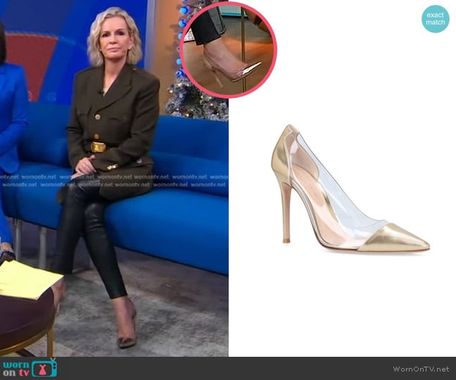 Gianvito Rossi Plexi Pumps 105 worn by Dr. Jennifer Ashton on Good Morning America