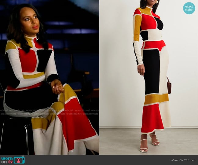 WornOnTV: Kerry Washington’s colorblock dress on Good Morning America ...