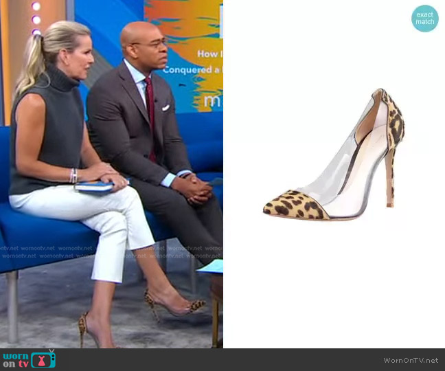 Gianvito Rossi Leopard-Print Calf Hair-PVC Pump worn by Dr. Jennifer Ashton on Good Morning America