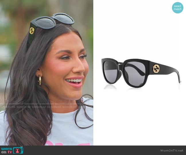 Gucci Acetate Square Frame Sunglasses worn by Monica Garcia on The Real Housewives of Salt Lake City