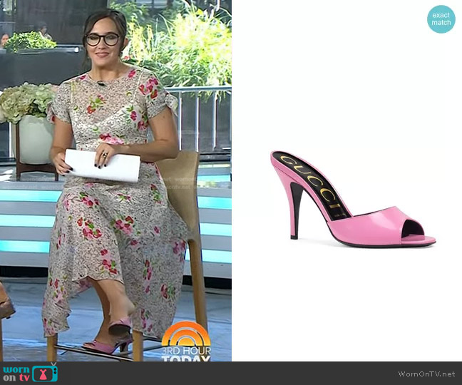 Gucci High-Heel Slide Sandals worn by Savannah Sellers on Today