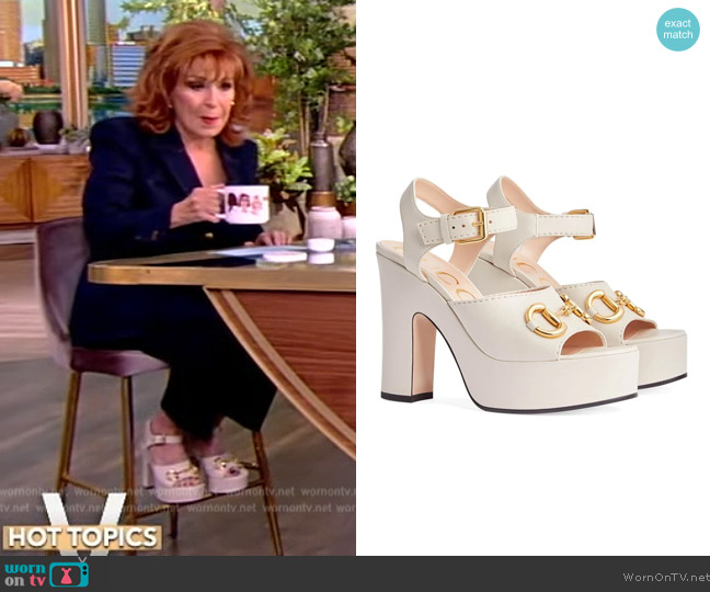 Gucci Horsebit detail platform sandals worn by Joy Behar on The View