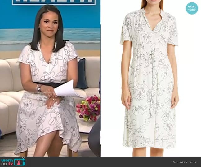 Hugo Boss Dalluah Floral Knee-length Dress in Floral Fantasy worn by Laura Jarrett on Today