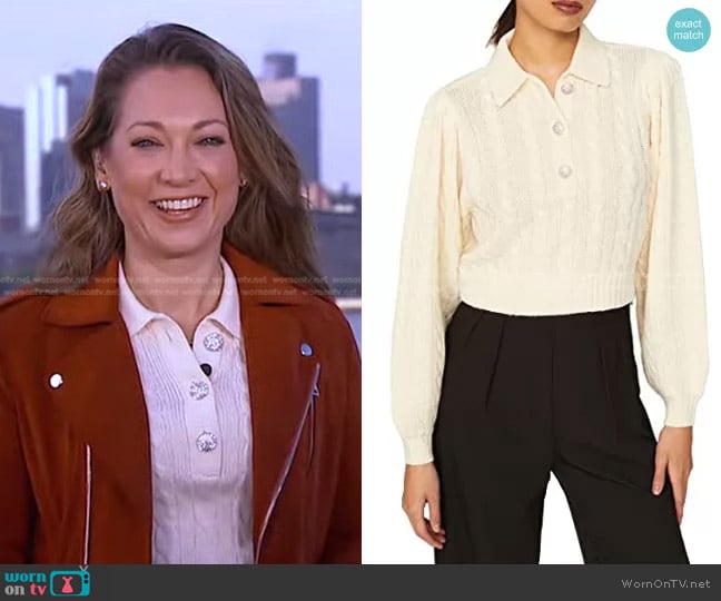 Ronny Kobo Jael Knit Sweater worn by Ginger Zee on Good Morning America