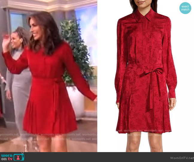 Jason Wu Jacquard Pleated Mini-Shirtdress worn by Alyssa Farah Griffin on The View