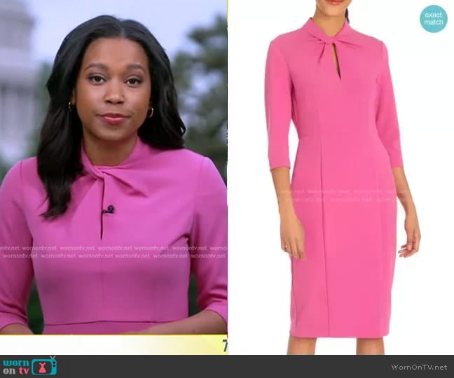 WornOnTV: Rachel’s pink keyhole dress on Good Morning America | Rachel ...