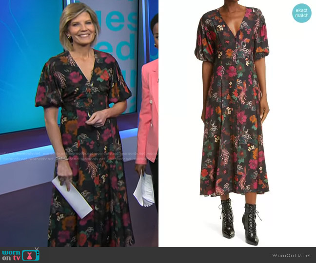 WornOnTV: Kate’s black bird and floral print dress on NBC News Daily ...