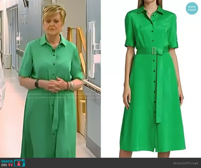 Lafayette 148 NY Georgette A-Line Belted Shirtdress worn by Anne Thompson on NBC News Daily