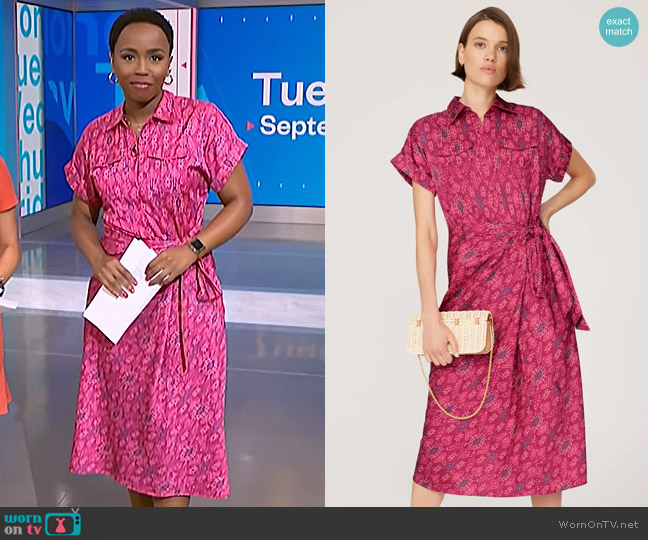 WornOnTV: Zinhle’s pink print shirtdress on NBC News Daily | Zinhle ...