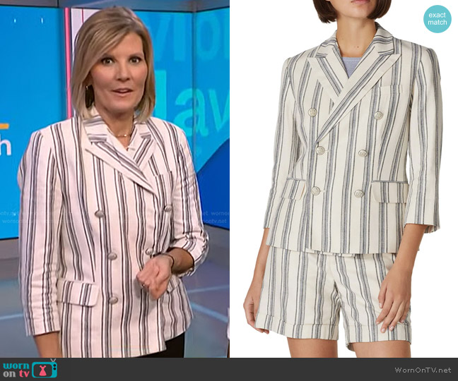 Lauren Ralph Lauren Striped Linen Twill Blazer worn by Kate Snow on NBC News Daily