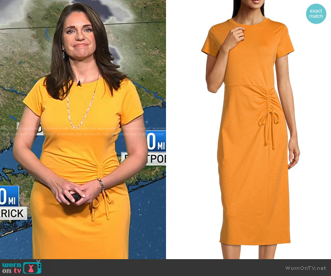 WornOnTV: Maria’s yellow ruched drawstring dress on Today | Maria ...