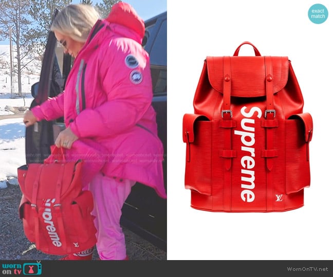 Louis Vuitton x Supreme Christopher Backpack worn by Heather Gay on The Real Housewives of Salt Lake City