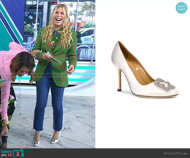 Manolo Blahnik Hangisi 105 Satin Heel worn by Jill Martin on Today