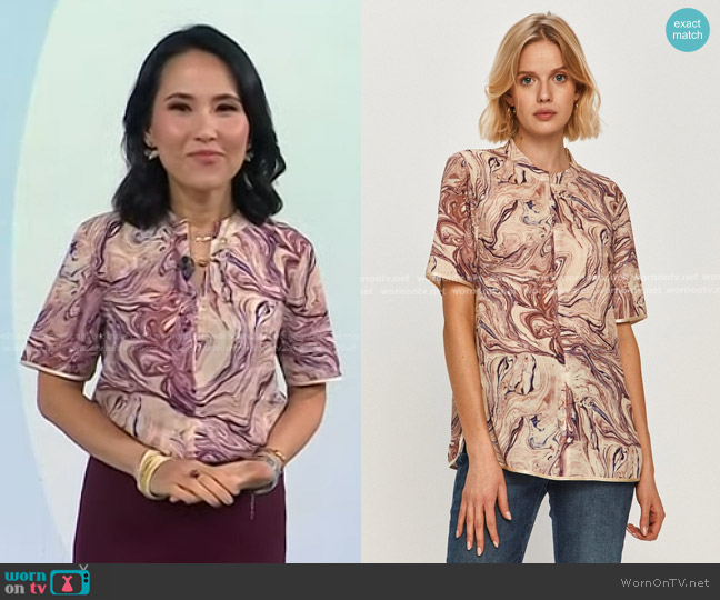 Scotch & Soda Marble Print Top worn by Vicky Nguyen on Today