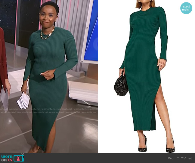 Marina Moscone Collective x RTR Midi Sweater Dress worn by Zinhle Essamuah on NBC News Daily