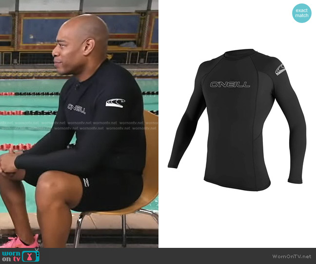 O'Neill Long Sleeve Rash Guard worn by DeMarco Morgan on Good Morning America