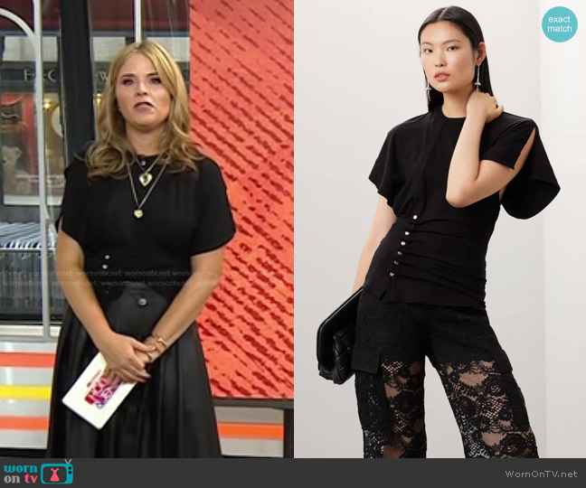 Paco Rabanne Ruffle Sleeve Top worn by Jenna Bush Hager on Today