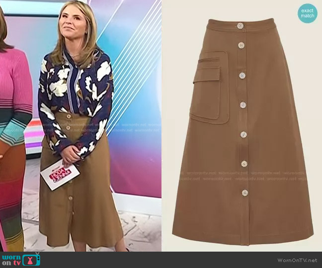 WornOnTV: Jenna’s blue floral blouse and brown skirt on Today | Jenna ...