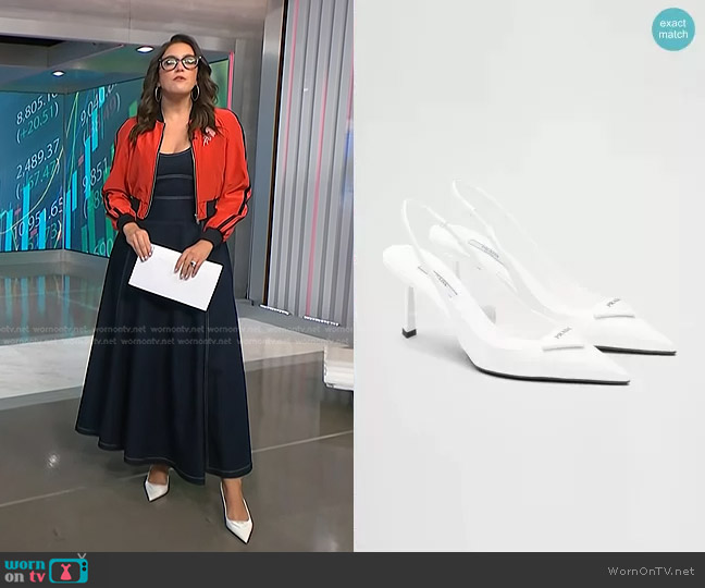 Prada Brushed Leather Slingback Pumps worn by Savannah Sellers on NBC News Daily