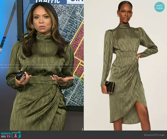 WornOnTV: Adelle’s green mock neck satin dress on Today | Adelle ...