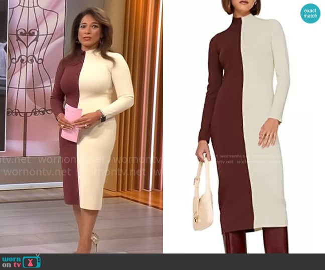 Ronny Kobo Irina Knit Dress worn by Michelle Miller on CBS Mornings