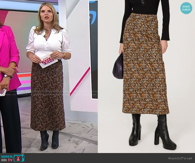 Rosetta Getty Chevron Maxi Skirt worn by Jenna Bush Hager on Today