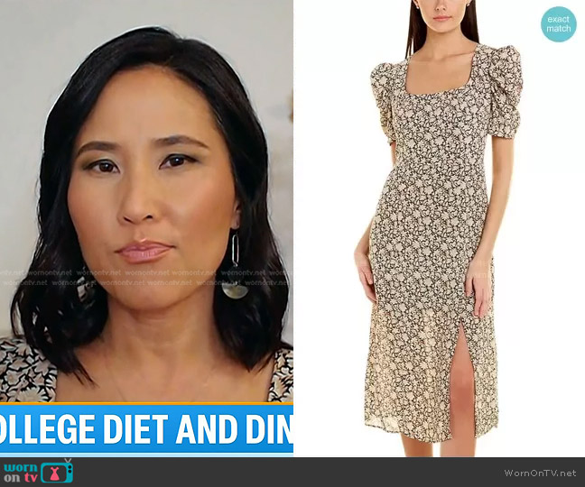 Sam Edelman Short Sleeve Midi Dress worn by Vicky Nguyen on Today