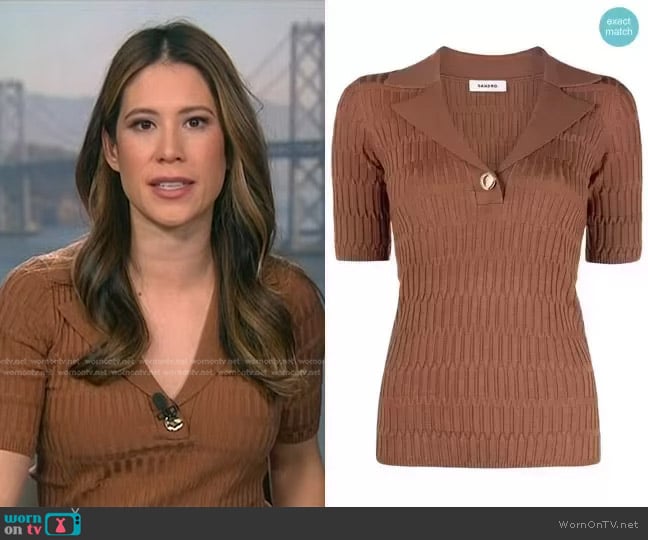 Sandro Victor Rib-Knit Sweater worn by Deirdre Bosa on NBC News Daily