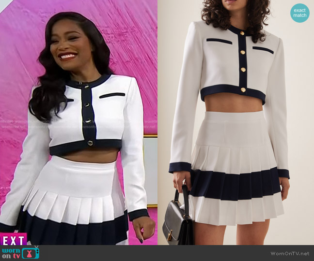 Sergio Hudson Crepe Cropped Jacket and Skirt worn by Keke Palmer on Today