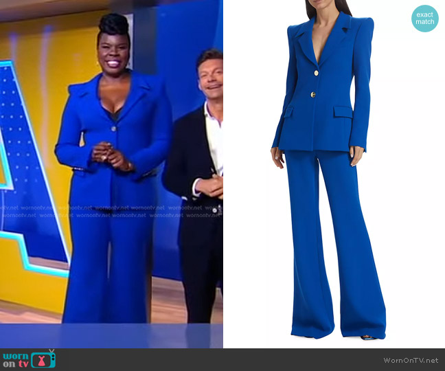 Sergio Hudson Single-Breasted Wool Jacket and Trouser worn by Leslie Jones on Good Morning America