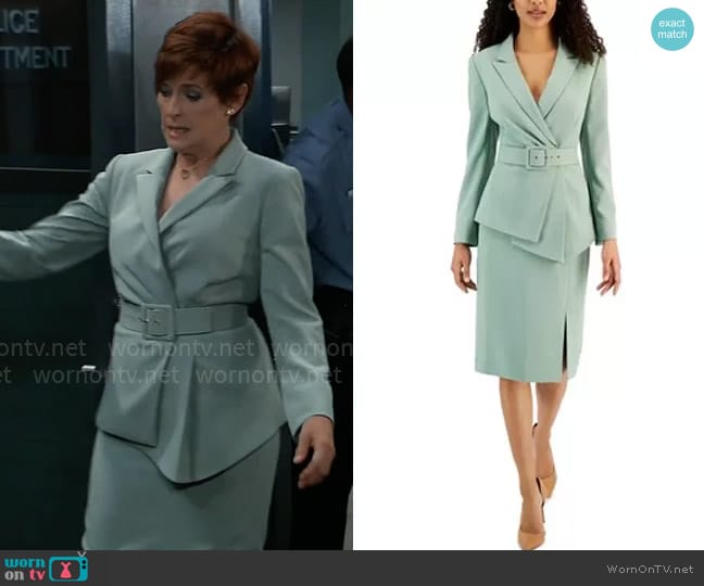 Tahari ASL Belted Wrap Skirt Suit worn by Diane Miller (Carolyn Hennesy) on General Hospital