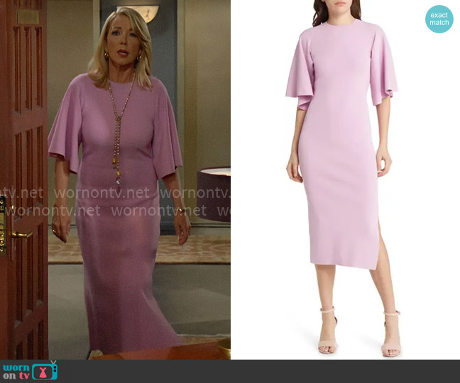 Ted Baker Lounia Dress in Lilac worn by Nikki Reed Newman (Melody Thomas-Scott) on The Young and the Restless