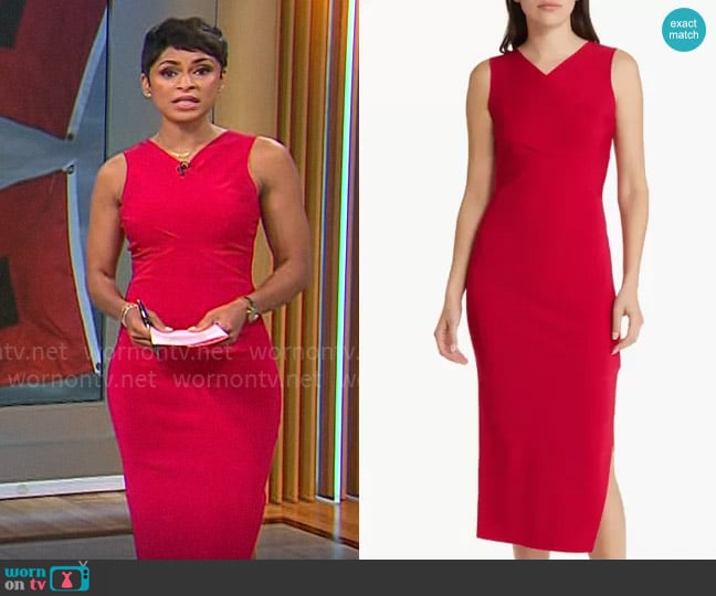 WornOnTV: Jericka Duncan’s red v-neck dress on CBS Mornings | Jericka ...