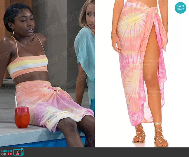 Tiare Hawaii Sarong in Sunrise Burst worn by Trina Robinson (Tabyana Ali) on General Hospital