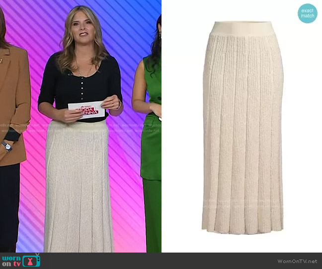 WornOnTV: Jenna’s black scoop neck top and white knit skirt on Today ...